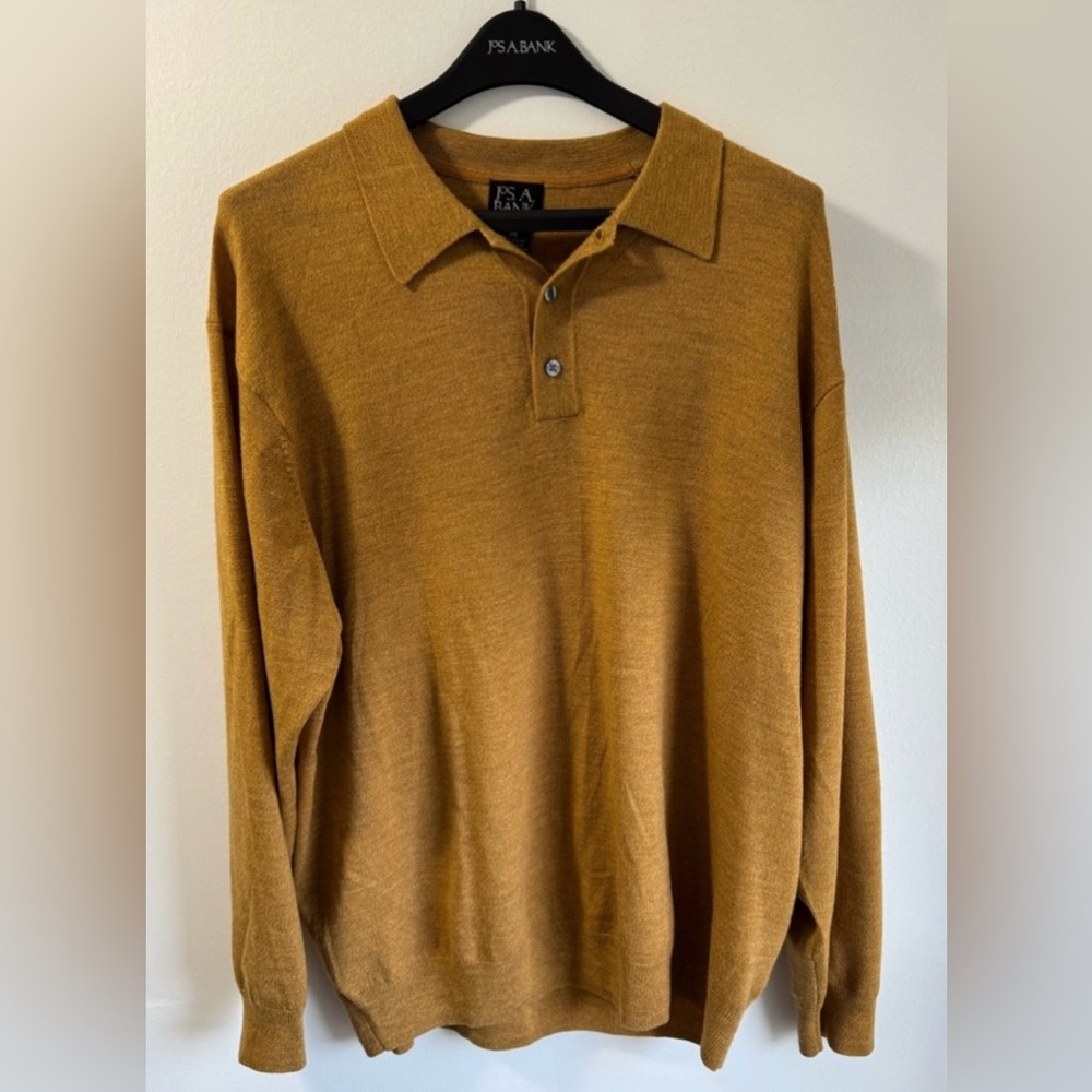 100% wool polo type sweater